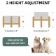 Adjustable Raised Double Bowl Set Ceramic with Stand, 2 Heights Elevated Food and Water Bowls for Puppies, Cats, Kittens, Weighted Dog Bowls (5.1 inch, 13 oz, Grey) Adjustable Raised Double Bowl Set Ceramic with Stand, 2 Heights Elevated Food and Water Bowls for Puppies, Cats, Kittens, Weighted Dog Bowls (5.1 inch, 13 oz, Grey)
