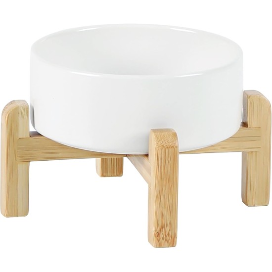 Adjustable Raised Double Bowl Set Ceramic with Stand, 2 Heights Elevated Food and Water Bowls for Puppies, Cats, Kittens, Weighted Dog Bowls (5.1 inch, 13 oz, Grey) Adjustable Raised Double Bowl Set Ceramic with Stand, 2 Heights Elevated Food and Water Bowls for Puppies, Cats, Kittens, Weighted Dog Bowls (5.1 inch, 13 oz, Grey)