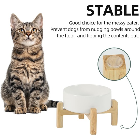 Adjustable Raised Double Bowl Set Ceramic with Stand, 2 Heights Elevated Food and Water Bowls for Puppies, Cats, Kittens, Weighted Dog Bowls (5.1 inch, 13 oz, Grey) Adjustable Raised Double Bowl Set Ceramic with Stand, 2 Heights Elevated Food and Water Bowls for Puppies, Cats, Kittens, Weighted Dog Bowls (5.1 inch, 13 oz, Grey)