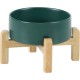 Adjustable Raised Double Bowl Set Ceramic with Stand, 2 Heights Elevated Food and Water Bowls for Puppies, Cats, Kittens, Weighted Dog Bowls (5.1 inch, 13 oz, Grey) Adjustable Raised Double Bowl Set Ceramic with Stand, 2 Heights Elevated Food and Water Bowls for Puppies, Cats, Kittens, Weighted Dog Bowls (5.1 inch, 13 oz, Grey)