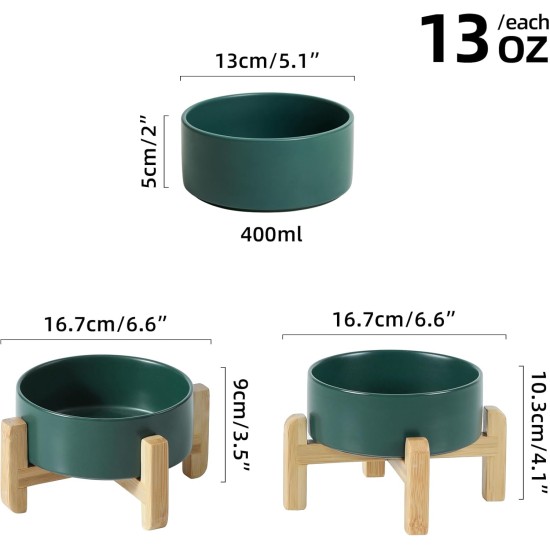 Adjustable Raised Double Bowl Set Ceramic with Stand, 2 Heights Elevated Food and Water Bowls for Puppies, Cats, Kittens, Weighted Dog Bowls (5.1 inch, 13 oz, Grey) Adjustable Raised Double Bowl Set Ceramic with Stand, 2 Heights Elevated Food and Water Bowls for Puppies, Cats, Kittens, Weighted Dog Bowls (5.1 inch, 13 oz, Grey)