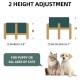 Adjustable Raised Double Bowl Set Ceramic with Stand, 2 Heights Elevated Food and Water Bowls for Puppies, Cats, Kittens, Weighted Dog Bowls (5.1 inch, 13 oz, Grey) Adjustable Raised Double Bowl Set Ceramic with Stand, 2 Heights Elevated Food and Water Bowls for Puppies, Cats, Kittens, Weighted Dog Bowls (5.1 inch, 13 oz, Grey)