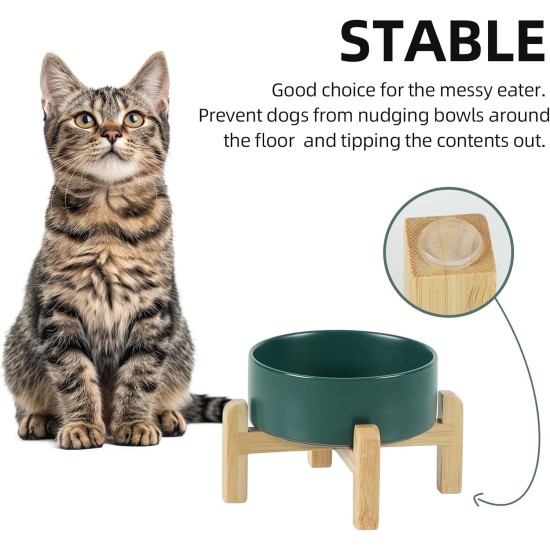Adjustable Raised Double Bowl Set Ceramic with Stand, 2 Heights Elevated Food and Water Bowls for Puppies, Cats, Kittens, Weighted Dog Bowls (5.1 inch, 13 oz, Grey) Adjustable Raised Double Bowl Set Ceramic with Stand, 2 Heights Elevated Food and Water Bowls for Puppies, Cats, Kittens, Weighted Dog Bowls (5.1 inch, 13 oz, Grey)