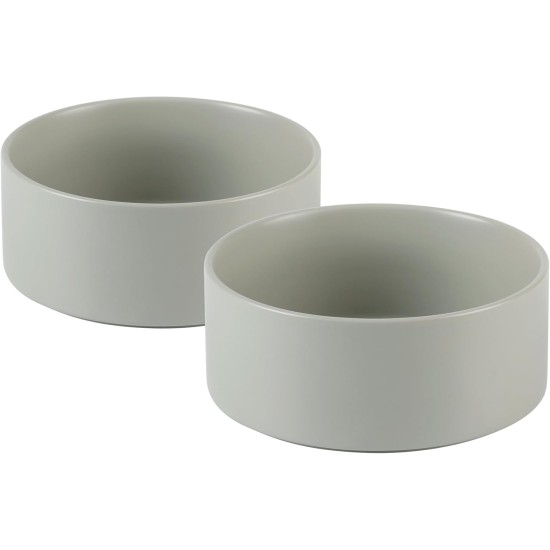 Adjustable Raised Double Bowl Set Ceramic with Stand, 2 Heights Elevated Food and Water Bowls for Puppies, Cats, Kittens, Weighted Dog Bowls (5.1 inch, 13 oz, Grey) Adjustable Raised Double Bowl Set Ceramic with Stand, 2 Heights Elevated Food and Water Bowls for Puppies, Cats, Kittens, Weighted Dog Bowls (5.1 inch, 13 oz, Grey)