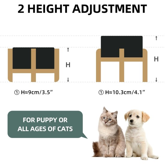 Adjustable Raised Double Bowl Set Ceramic with Stand, 2 Heights Elevated Food and Water Bowls for Puppies, Cats, Kittens, Weighted Dog Bowls (5.1 inch, 13 oz, Grey) Adjustable Raised Double Bowl Set Ceramic with Stand, 2 Heights Elevated Food and Water Bowls for Puppies, Cats, Kittens, Weighted Dog Bowls (5.1 inch, 13 oz, Grey)
