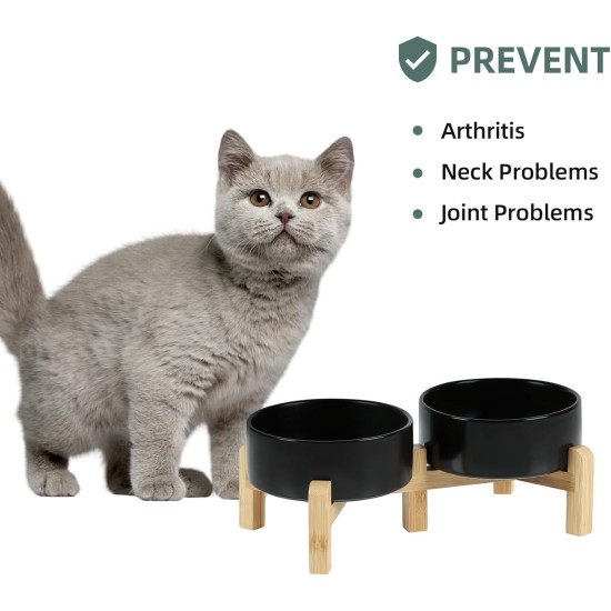 Adjustable Raised Double Bowl Set Ceramic with Stand, 2 Heights Elevated Food and Water Bowls for Puppies, Cats, Kittens, Weighted Dog Bowls (5.1 inch, 13 oz, Grey) Adjustable Raised Double Bowl Set Ceramic with Stand, 2 Heights Elevated Food and Water Bowls for Puppies, Cats, Kittens, Weighted Dog Bowls (5.1 inch, 13 oz, Grey)