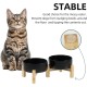 Adjustable Raised Double Bowl Set Ceramic with Stand, 2 Heights Elevated Food and Water Bowls for Puppies, Cats, Kittens, Weighted Dog Bowls (5.1 inch, 13 oz, Grey) Adjustable Raised Double Bowl Set Ceramic with Stand, 2 Heights Elevated Food and Water Bowls for Puppies, Cats, Kittens, Weighted Dog Bowls (5.1 inch, 13 oz, Grey)
