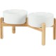 Adjustable Raised Double Bowl Set Ceramic with Stand, 2 Heights Elevated Food and Water Bowls for Puppies, Cats, Kittens, Weighted Dog Bowls (5.1 inch, 13 oz, Grey) Adjustable Raised Double Bowl Set Ceramic with Stand, 2 Heights Elevated Food and Water Bowls for Puppies, Cats, Kittens, Weighted Dog Bowls (5.1 inch, 13 oz, Grey)