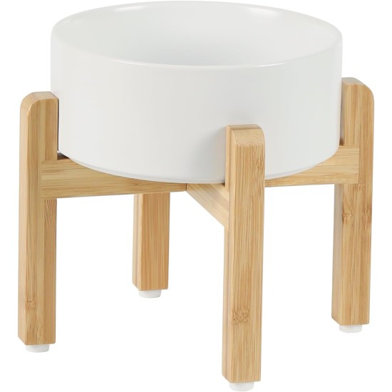 Adjustable Raised Double Bowl Set Ceramic with Stand, 2 Heights Elevated Food and Water Bowls for Puppies, Cats, Kittens, Weighted Dog Bowls (5.1 inch, 13 oz, Grey) Adjustable Raised Double Bowl Set Ceramic with Stand, 2 Heights Elevated Food and Water Bowls for Puppies, Cats, Kittens, Weighted Dog Bowls (5.1 inch, 13 oz, Grey)