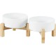 Adjustable Raised Double Bowl Set Ceramic with Stand, 2 Heights Elevated Food and Water Bowls for Puppies, Cats, Kittens, Weighted Dog Bowls (5.1 inch, 13 oz, Grey) Adjustable Raised Double Bowl Set Ceramic with Stand, 2 Heights Elevated Food and Water Bowls for Puppies, Cats, Kittens, Weighted Dog Bowls (5.1 inch, 13 oz, Grey)