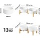 Adjustable Raised Double Bowl Set Ceramic with Stand, 2 Heights Elevated Food and Water Bowls for Puppies, Cats, Kittens, Weighted Dog Bowls (5.1 inch, 13 oz, Grey) Adjustable Raised Double Bowl Set Ceramic with Stand, 2 Heights Elevated Food and Water Bowls for Puppies, Cats, Kittens, Weighted Dog Bowls (5.1 inch, 13 oz, Grey)