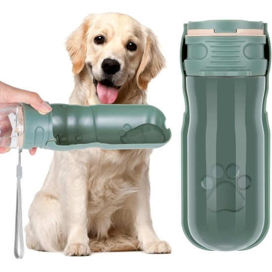 AiQInu 520 ml Dog Water Bottle, 180° Foldable Dog Cat Pets Leak-proof Water Bottle, Portable Dog Water Bottle for Small Pet for Hiking Travel AiQInu 520 ml Dog Water Bottle, 180° Foldable Dog Cat Pets Leak-proof Water Bottle, Portable Dog Water Bottle for Small Pet for Hiking Travel