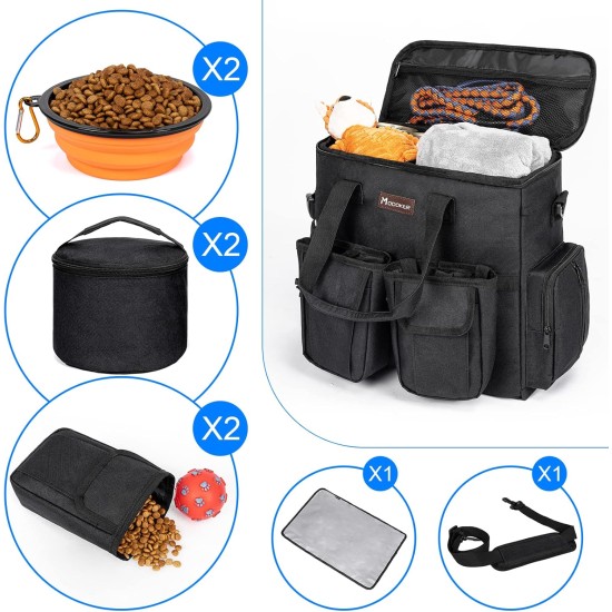 Airline Approved Pet Travel Bag, Weekend Dog Travel Kit for Dog and Cat, Airline Approved Carry Organizer with Multi-Function Pockets, Black, black, Modern Airline Approved Pet Travel Bag, Weekend Dog Travel Kit for Dog and Cat, Airline Approved Carry Organizer with Multi-Function Pockets, Black, black, Modern