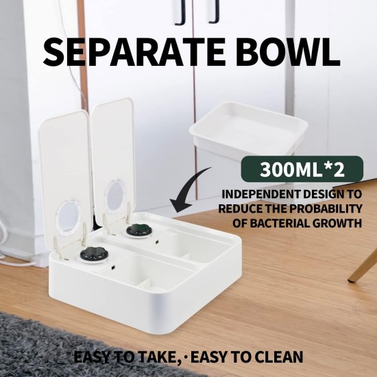 All for Paws Automatic Cat Feeder 2 Meal Dog Feeder, Dry and Wet Food Dispenser with 48-Hour Timer, Ice Pack Included All for Paws Automatic Cat Feeder 2 Meal Dog Feeder, Dry and Wet Food Dispenser with 48-Hour Timer, Ice Pack Included