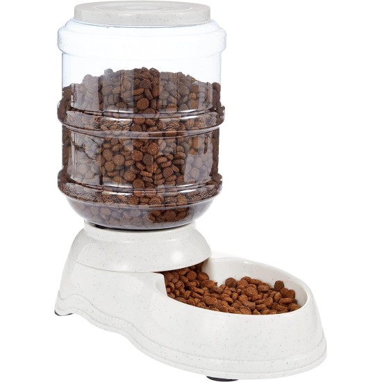 Amazon Basics 2.5 Gallon Dog Food and Water Dispenser Large White Clear Amazon Basics 2.5 Gallon Dog Food and Water Dispenser Large White Clear