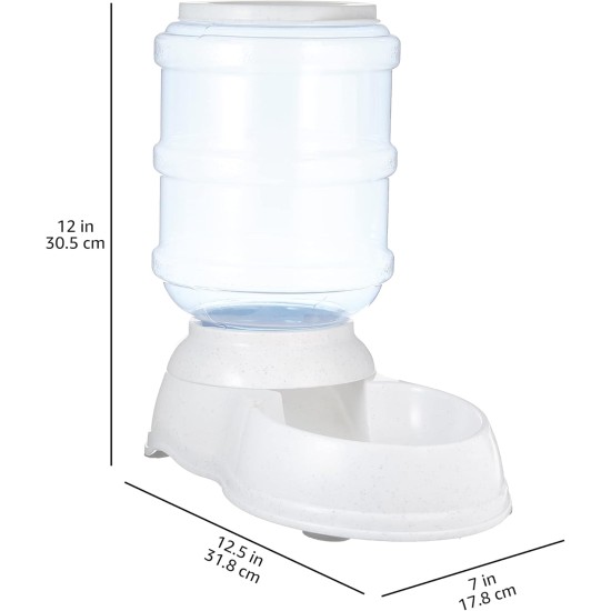 Amazon Basics 2.5 Gallon Dog Food and Water Dispenser Large White Clear Amazon Basics 2.5 Gallon Dog Food and Water Dispenser Large White Clear