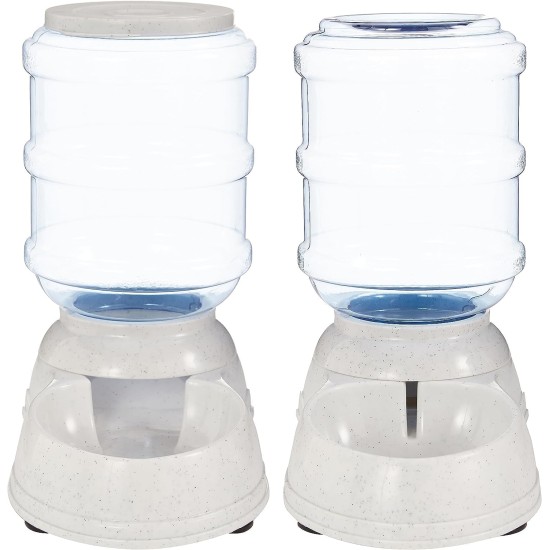 Amazon Basics 2.5 Gallon Dog Food and Water Dispenser Large White Clear Amazon Basics 2.5 Gallon Dog Food and Water Dispenser Large White Clear