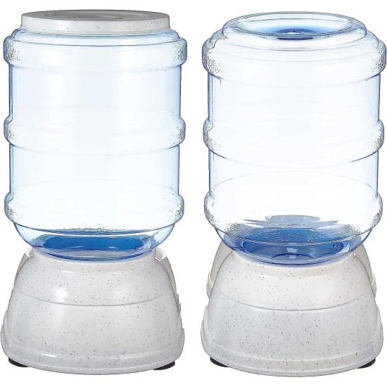 Amazon Basics 2.5 Gallon Dog Food and Water Dispenser Large White Clear Amazon Basics 2.5 Gallon Dog Food and Water Dispenser Large White Clear