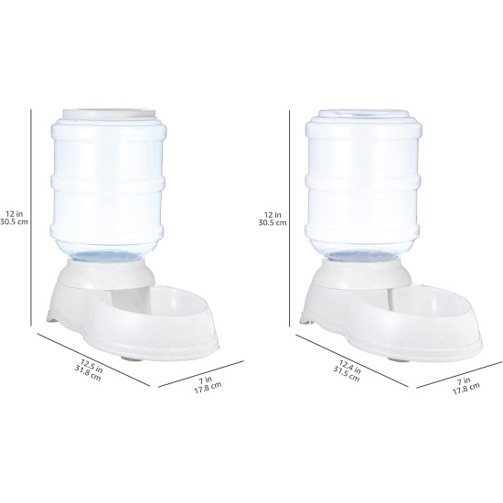 Amazon Basics 2.5 Gallon Dog Food and Water Dispenser Large White Clear Amazon Basics 2.5 Gallon Dog Food and Water Dispenser Large White Clear