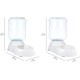 Amazon Basics 2.5 Gallon Dog Food and Water Dispenser Large White Clear Amazon Basics 2.5 Gallon Dog Food and Water Dispenser Large White Clear