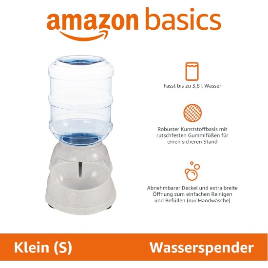 Amazon Basics 2.5 Gallon Dog Food and Water Dispenser Large White Clear Amazon Basics 2.5 Gallon Dog Food and Water Dispenser Large White Clear