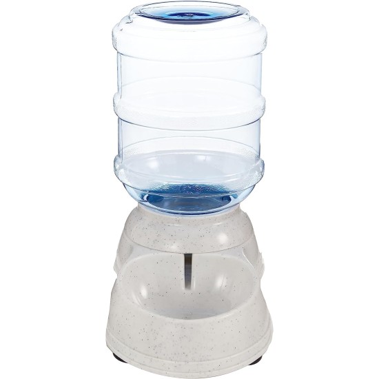 Amazon Basics 2.5 Gallon Dog Food and Water Dispenser Large White Clear Amazon Basics 2.5 Gallon Dog Food and Water Dispenser Large White Clear