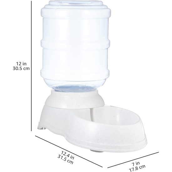Amazon Basics 2.5 Gallon Dog Food and Water Dispenser Large White Clear Amazon Basics 2.5 Gallon Dog Food and Water Dispenser Large White Clear