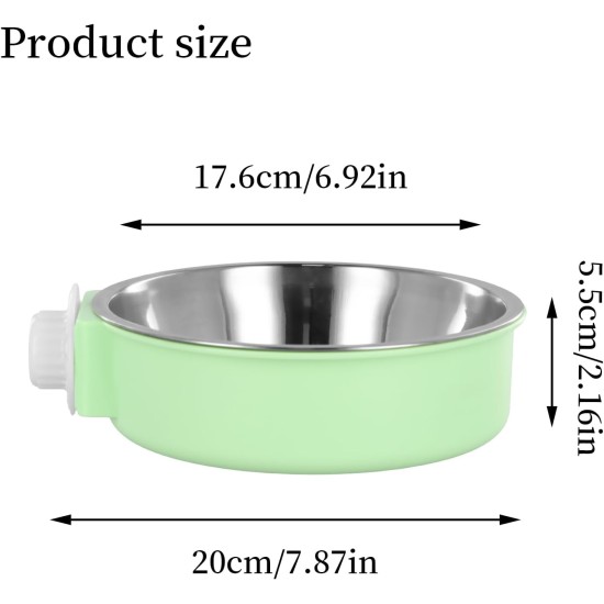 Anseom Pack of 2 Water Bowl for Dog Cages, Feeding Bowls for Pets, Removable Stainless Steel Hanging Water Bowl, Dog Bowl, Hanging for Dogs, Cats, Rabbits and Other Small Animals Anseom Pack of 2 Water Bowl for Dog Cages, Feeding Bowls for Pets, Removable Stainless Steel Hanging Water Bowl, Dog Bowl, Hanging for Dogs, Cats, Rabbits and Other Small Animals