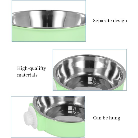 Anseom Pack of 2 Water Bowl for Dog Cages, Feeding Bowls for Pets, Removable Stainless Steel Hanging Water Bowl, Dog Bowl, Hanging for Dogs, Cats, Rabbits and Other Small Animals Anseom Pack of 2 Water Bowl for Dog Cages, Feeding Bowls for Pets, Removable Stainless Steel Hanging Water Bowl, Dog Bowl, Hanging for Dogs, Cats, Rabbits and Other Small Animals