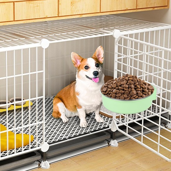 Anseom Pack of 2 Water Bowl for Dog Cages, Feeding Bowls for Pets, Removable Stainless Steel Hanging Water Bowl, Dog Bowl, Hanging for Dogs, Cats, Rabbits and Other Small Animals Anseom Pack of 2 Water Bowl for Dog Cages, Feeding Bowls for Pets, Removable Stainless Steel Hanging Water Bowl, Dog Bowl, Hanging for Dogs, Cats, Rabbits and Other Small Animals