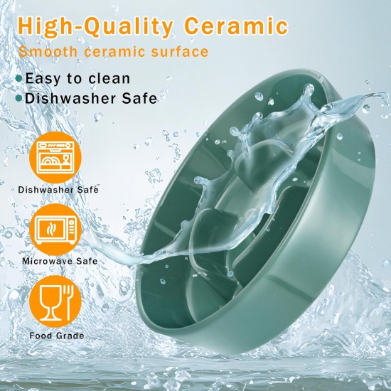 Anti Sling Bowl for Dogs Ceramic, Anti Slinging Bowl Dog Bowl Increased, Good for Health, Anti-Vomiting Feeding Bowl, Interactive Slow Feeder Dog for Cats and Small Dogs, Cream White Anti Sling Bowl for Dogs Ceramic, Anti Slinging Bowl Dog Bowl Increased, Good for Health, Anti-Vomiting Feeding Bowl, Interactive Slow Feeder Dog for Cats and Small Dogs, Cream White
