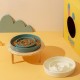 Anti Sling Bowl for Dogs Ceramic, Anti Slinging Bowl Dog Bowl Increased, Good for Health, Anti-Vomiting Feeding Bowl, Interactive Slow Feeder Dog for Cats and Small Dogs, Cream White