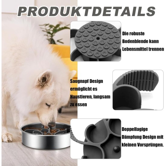 Anti Sling Dog Bowl - Anti Slinging Bowl Dogs Slow Eating | Reduce Eating Speed for Dogs & Cats, Cuttable Bowl with Anti-Sling Effect Anti Sling Dog Bowl - Anti Slinging Bowl Dogs Slow Eating | Reduce Eating Speed for Dogs & Cats, Cuttable Bowl with Anti-Sling Effect