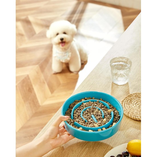 Anti-Sling Dog Bowl, Ceramic Slinging Bowl, Raised Ceramic Slow Feeder for Dogs, Slow Feeding for Medium/Large Dogs, Diameter 21 cm, 1000 ml, Dark Grey Anti-Sling Dog Bowl, Ceramic Slinging Bowl, Raised Ceramic Slow Feeder for Dogs, Slow Feeding for Medium/Large Dogs, Diameter 21 cm, 1000 ml, Dark Grey