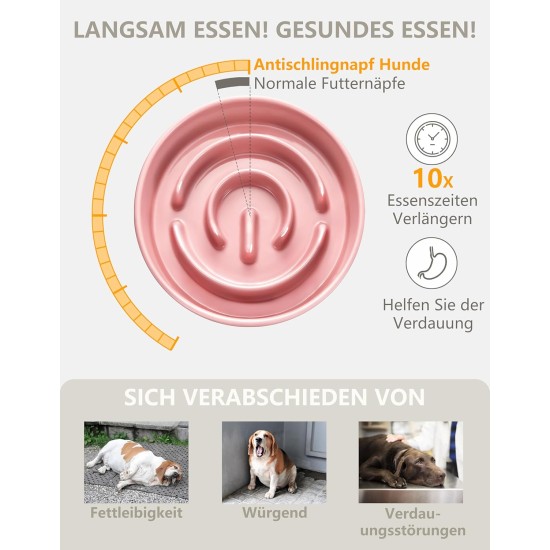 Anti-Sling Dog Bowl, Ceramic Slinging Bowl, Raised Ceramic Slow Feeder for Dogs, Slow Feeding for Medium/Large Dogs, Diameter 21 cm, 1000 ml, Dark Grey Anti-Sling Dog Bowl, Ceramic Slinging Bowl, Raised Ceramic Slow Feeder for Dogs, Slow Feeding for Medium/Large Dogs, Diameter 21 cm, 1000 ml, Dark Grey