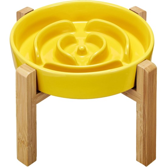 Anti-Sling Dog Bowl, Ceramic Slinging Bowl, Raised Ceramic Slow Feeder for Dogs, Slow Feeding for Medium/Large Dogs, Diameter 21 cm, 1000 ml, Dark Grey Anti-Sling Dog Bowl, Ceramic Slinging Bowl, Raised Ceramic Slow Feeder for Dogs, Slow Feeding for Medium/Large Dogs, Diameter 21 cm, 1000 ml, Dark Grey