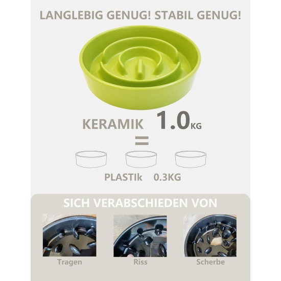 Anti-Sling Dog Bowl, Ceramic Slinging Bowl, Raised Ceramic Slow Feeder for Dogs, Slow Feeding for Medium/Large Dogs, Diameter 21 cm, 1000 ml, Dark Grey Anti-Sling Dog Bowl, Ceramic Slinging Bowl, Raised Ceramic Slow Feeder for Dogs, Slow Feeding for Medium/Large Dogs, Diameter 21 cm, 1000 ml, Dark Grey