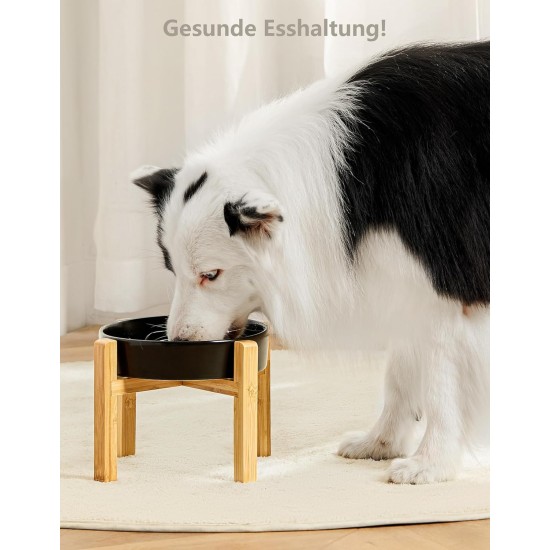 Anti-Sling Dog Bowl, Ceramic Slinging Bowl, Raised Ceramic Slow Feeder for Dogs, Slow Feeding for Medium/Large Dogs, Diameter 21 cm, 1000 ml, Dark Grey Anti-Sling Dog Bowl, Ceramic Slinging Bowl, Raised Ceramic Slow Feeder for Dogs, Slow Feeding for Medium/Large Dogs, Diameter 21 cm, 1000 ml, Dark Grey