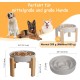 Anti-Slinging Bowl Dog Ceramic Dog Bowl Raised - Anti Sling Bowl Dog with Non-Slip Bamboo Stand - Feeding Bowl Dog for Medium and Large Dogs - Feeding Bowl Dog Slow Eating - Grey - 22.5 cm