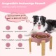 Anti-Slinging Bowl Dog Ceramic Dog Bowl Raised - Anti Sling Bowl Dog with Non-Slip Bamboo Stand - Feeding Bowl Dog for Medium and Large Dogs - Feeding Bowl Dog Slow Eating - Grey - 22.5 cm