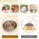 Anti-Slinging Bowl Dog Ceramic Dog Bowl Raised - Anti Sling Bowl Dog with Non-Slip Bamboo Stand - Feeding Bowl Dog for Medium and Large Dogs - Feeding Bowl Dog Slow Eating - Grey - 22.5 cm