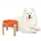 Anti-Slinging Bowl Dog Ceramic Dog Bowl Raised - Anti Sling Bowl Dog with Non-Slip Bamboo Stand - Feeding Bowl Dog for Medium and Large Dogs - Feeding Bowl Dog Slow Eating - Grey - 22.5 cm