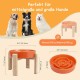 Anti-Slinging Bowl Dog Ceramic Dog Bowl Raised - Anti Sling Bowl Dog with Non-Slip Bamboo Stand - Feeding Bowl Dog for Medium and Large Dogs - Feeding Bowl Dog Slow Eating - Grey - 22.5 cm