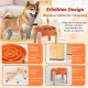 Anti-Slinging Bowl Dog Ceramic Dog Bowl Raised - Anti Sling Bowl Dog with Non-Slip Bamboo Stand - Feeding Bowl Dog for Medium and Large Dogs - Feeding Bowl Dog Slow Eating - Grey - 22.5 cm