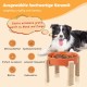Anti-Slinging Bowl Dog Ceramic Dog Bowl Raised - Anti Sling Bowl Dog with Non-Slip Bamboo Stand - Feeding Bowl Dog for Medium and Large Dogs - Feeding Bowl Dog Slow Eating - Grey - 22.5 cm
