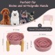 Anti-Slinging Bowl Dog Ceramic Dog Bowl Raised - Anti Sling Bowl Dog with Non-Slip Bamboo Stand - Feeding Bowl Dog for Medium and Large Dogs - Feeding Bowl Dog Slow Eating - Grey - 22.5 cm