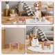 Anti-Slinging Bowl Dog Ceramic Dog Bowl Raised - Anti Sling Bowl Dog with Non-Slip Bamboo Stand - Feeding Bowl Dog for Medium and Large Dogs - Feeding Bowl Dog Slow Eating - Grey - 22.5 cm
