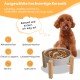 Anti-Slinging Bowl Dog Ceramic Dog Bowl Raised - Anti Sling Bowl Dog with Non-Slip Bamboo Stand - Feeding Bowl Dog for Medium and Large Dogs - Feeding Bowl Dog Slow Eating - Grey - 22.5 cm
