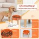 Anti-Slinging Bowl Dog Ceramic Dog Bowl Raised - Anti Sling Bowl Dog with Non-Slip Bamboo Stand - Feeding Bowl Dog for Medium and Large Dogs - Feeding Bowl Dog Slow Eating - Grey - 22.5 cm