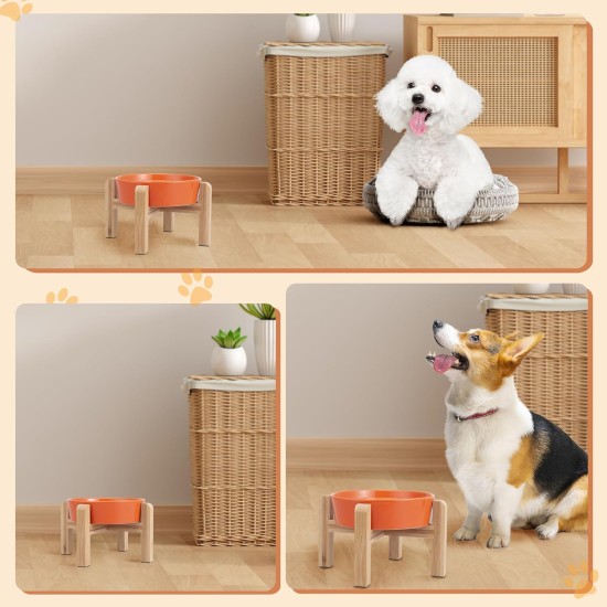 Anti-Slinging Bowl Dog Ceramic Dog Bowl Raised - Anti Sling Bowl Dog with Non-Slip Bamboo Stand - Feeding Bowl Dog for Medium and Large Dogs - Feeding Bowl Dog Slow Eating - Grey - 22.5 cm Anti-Slinging Bowl Dog Ceramic Dog Bowl Raised - Anti Sling Bowl Dog with Non-Slip Bamboo Stand - Feeding Bowl Dog for Medium and Large Dogs - Feeding Bowl Dog Slow Eating - Grey - 22.5 cm